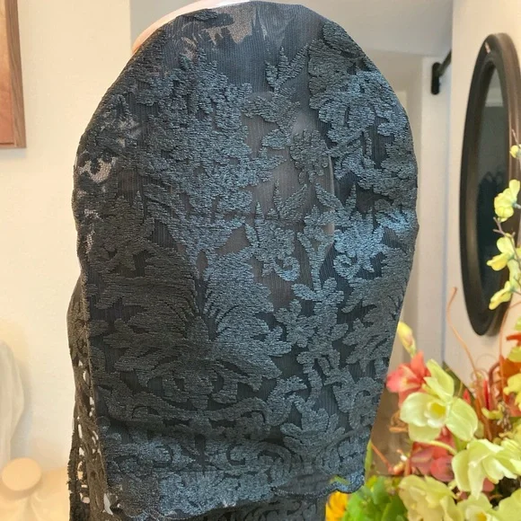 Black Sheer Lace Filipiniana Bolero Top - Picture 8 of 8